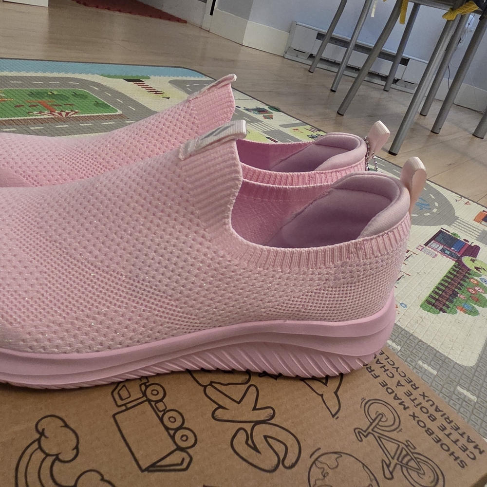 Youth's Pink Slip-On Sneakers - Picture 3 of 5